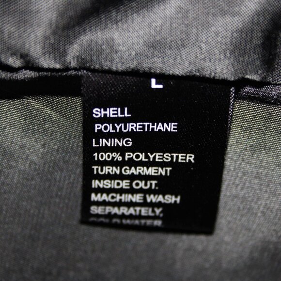 V Christina Sz L Black Silver Studded Floral Pockets Polyurethane AS IS Jacket - Picture 9 of 16